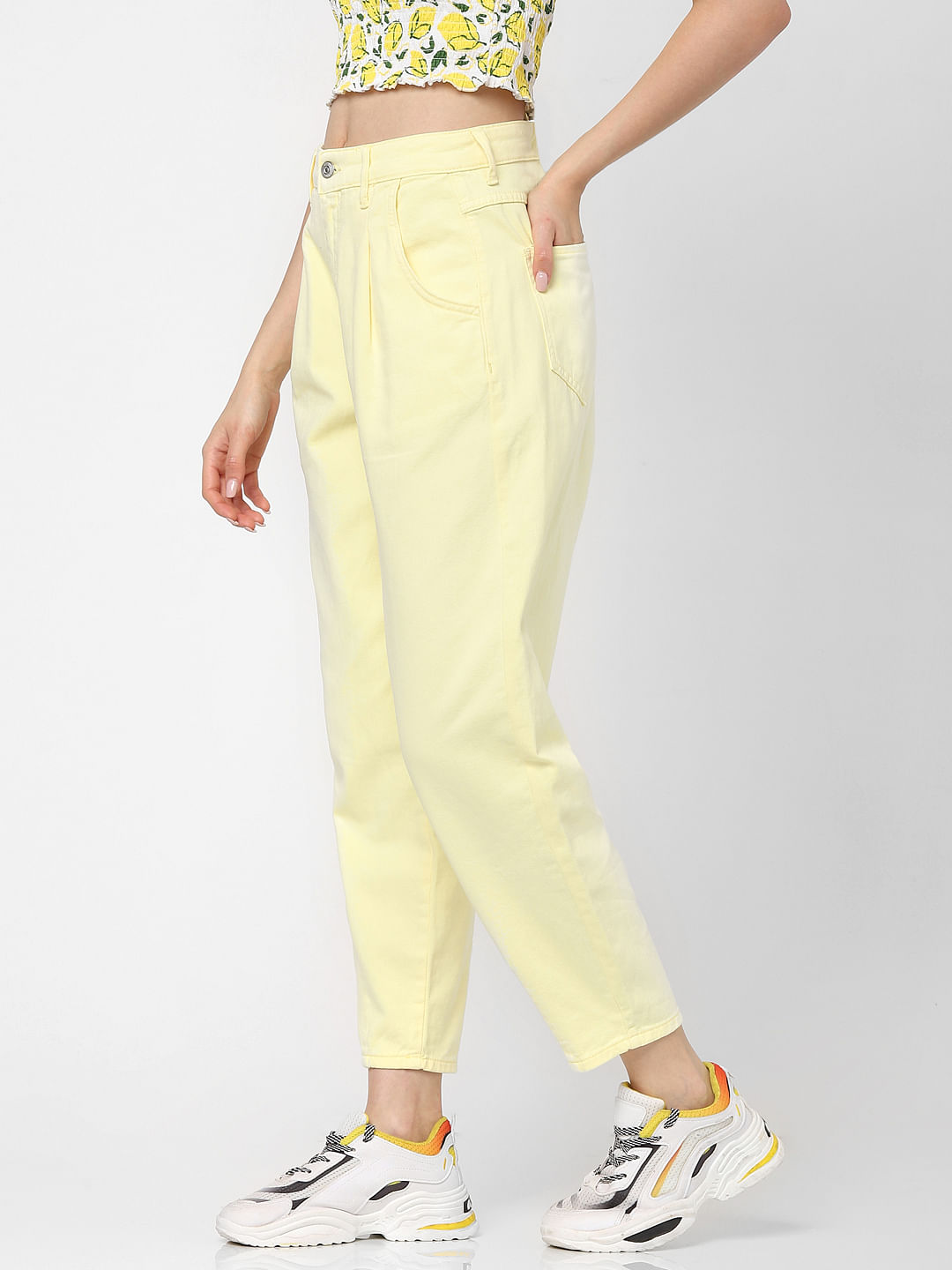 Women's Yellow Cotton Pant